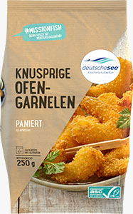 Knusprige Ofengarnelen, paniert