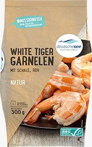 White Tiger Garnelen, mit Schale, roh