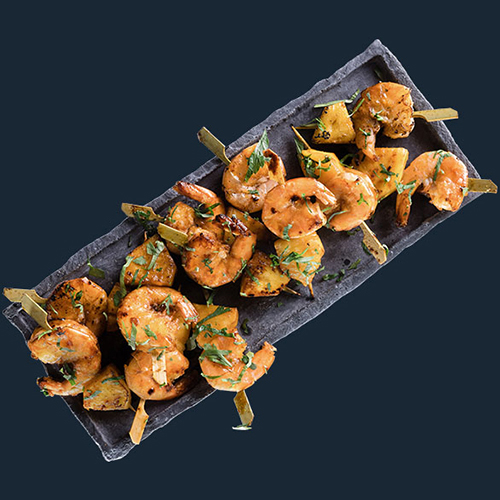 White Tiger Garnelen-Ananas-Spieß